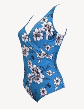 Слитный купальник цветы Sielei FL50 ottanio, Цвет: ottanio (голубой), Размеры: 80B, изображение 3