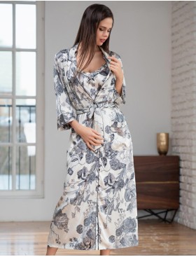 Длинный халат на пуговицах Mia-Amore LETUAL 3439 молочный, Цвет: молочный, Размеры: M