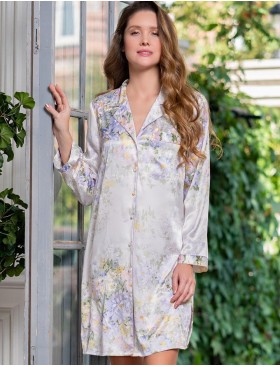 Рубашка шелковая длинная Mia-Amore LILIANNA 3257, Цвет: молочный, Размеры: XL