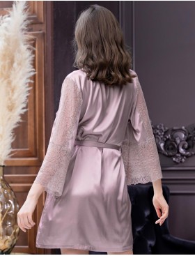 Атласный халат Mia-Amore MISTY 7263 латте, Цвет: латте, Размеры: XS, изображение 2