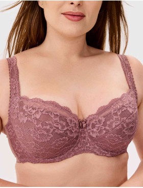 Кружевной бюстгальтер с поролоном Elli 3030 кофейно-розовый, Цвет: кофейно-розовый, Размеры: 75H