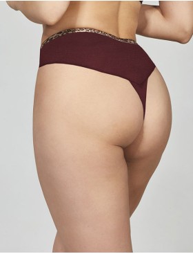 Трусы стринги миди Kris Line SELENA stringi high waist, Цвет: бургунди, Размеры: L, изображение 2