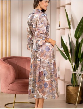 Шелковый длинный халат Mia-Amore MIA 3869, Цвет: мультицвет, Размеры: 2XL/3XL, изображение 2