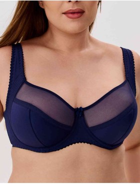 Бюстгальтер полумягкий с подкроем Novella 152 темно-синий, Цвет: темно-синий, Размеры: 90H