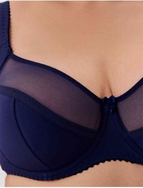 Бюстгальтер полумягкий с подкроем Novella 152 темно-синий, Цвет: темно-синий, Размеры: 90H, изображение 3