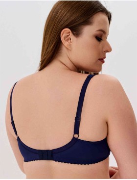 Бюстгальтер полумягкий с подкроем Novella 152 темно-синий, Цвет: темно-синий, Размеры: 90H, изображение 2