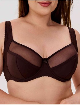 Бюстгальтер полумягкий с подкроем Novella 152 шоколад, Цвет: шоколад, Размеры: 75H