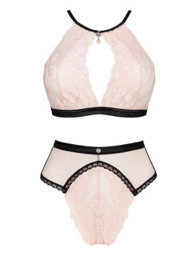 Соблазнительный комплект Obsessive LILINES SET, Цвет: пудровый, Размеры: S/M, изображение 4