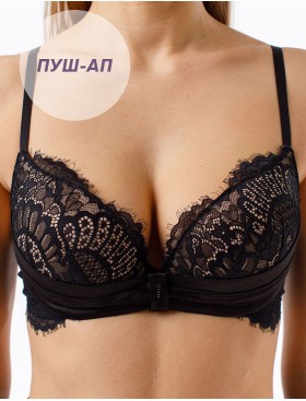 Бюстгальтер балконет пуш-ап гель Coquette Revue GLAMOUR 82110-18, Цвет: черный, Размеры: 80C