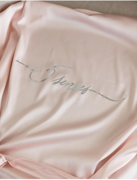 Короткий шелковый халат 5senses 7239 розовый, Цвет: розовый, Размеры: XS/S/M/L, изображение 4