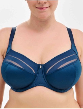 Бюстгальтер-минимайзер мягкий с подкроем Milavitsa 107630 синий топаз/нюд, Цвет: синий топаз/нюд, Размеры: 75G