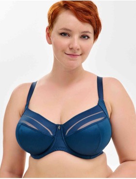 Бюстгальтер-минимайзер мягкий с подкроем Milavitsa 107630 синий топаз/нюд, Цвет: синий топаз/нюд, Размеры: 75G, изображение 3