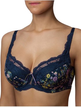 Бюстгальтер балконет Albina L FLOWER 8020, Цвет: синий, Размеры: 70D