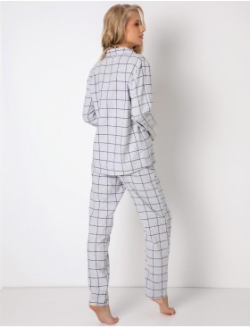 Фланелевая пижама с брюками Aruelle PAULA, Цвет: светло-серый/графит, Размеры: XL, изображение 3