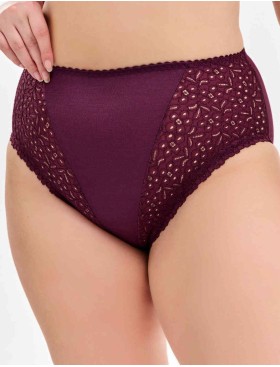 Высокие трусы слипы Lauma COTTON CLASSIC L01810 красный виноград, Цвет: красный виноград, Размеры: M