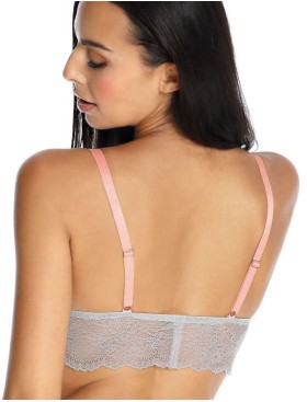 Кружевной топ бралетт MAT PURE SZARY M-3442-0, Цвет: серый, Размеры: S, изображение 2