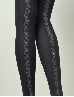 Колготки с декоративным швом Marilyn GUCCI G35 60 den темно-синий, Цвет: темно-синий, Размеры: 3/4