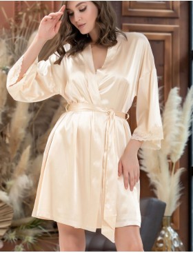 Атласный халат кимоно Mia-Amore VALENTINO 7245 шампань, Цвет: шампань, Размеры: L/XL, изображение 3