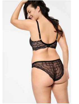 Кружевные трусики бразилиана Esotiq SARAY 39547, Цвет: черный с бежевым, Размеры: S, изображение 2