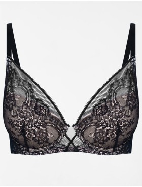 Бюстгальтер балконет пуш-ап Esotiq SENSUAL 39449, Цвет: черный+розовый, Размеры: 80C, изображение 8