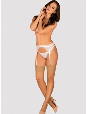 Кружевной пояс для чулок Obsessive BIANELLE GARTER BELT, Цвет: белый, Размеры: S/M, изображение 3
