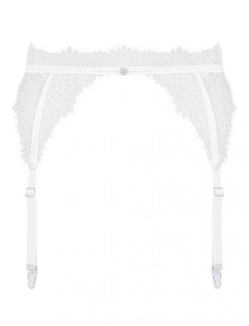 Кружевной пояс для чулок Obsessive BIANELLE GARTER BELT, Цвет: белый, Размеры: S/M, изображение 4