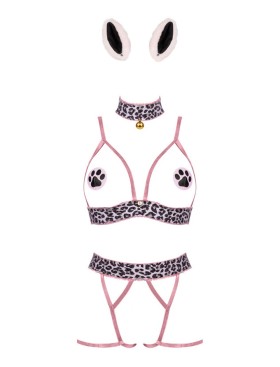 Ролевой комплект из 5-ти предметов Obsessive CATRINY, Цвет: леопард, Размеры: S/M, изображение 3