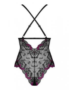 Черное боди с кружевной спинкой Obsessive VANESSME TEDDY, Цвет: черный, Размеры: L/XL, изображение 5
