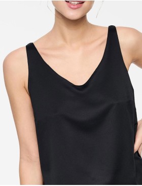 Атласный комплект с шортами Esotiq WILDFLOWER 39806, Цвет: черный+розовый, Размеры: S, изображение 3