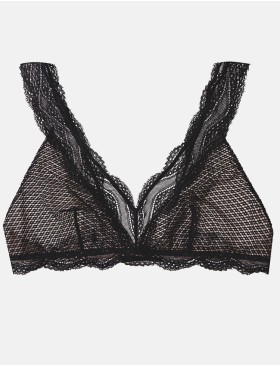 Мягкий треугольный бюстгальтер без косточек Esotiq BLESSY 40577, Цвет: черный+беж, Размеры: S, изображение 9