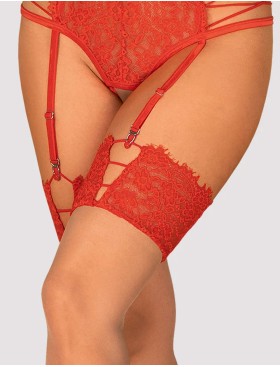 Чулки под пояс Obsessive REDIOSA STOCKING, Цвет: телесный, Размеры: L/XL