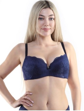 Бюстгальтер балконет Orhideja 587-437 темно-синий, Цвет: темно-синий, Размеры: 80B, изображение 2