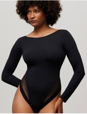 Корректирующее боди с длинным рукавом Ysabel Mora 10055 INVISIBLES черный, Цвет: черный, Размеры: S