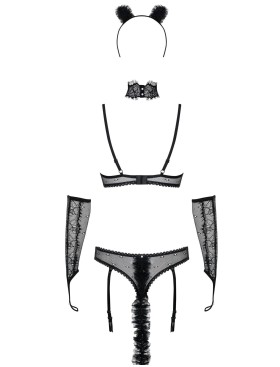 Ролевой костюм кошечки Obsessive 836 CATWOMAN COSTUME, Цвет: черный, Размеры: L/XL, изображение 6