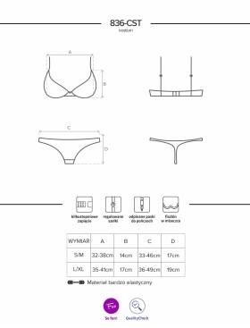 Ролевой костюм кошечки Obsessive 836 CATWOMAN COSTUME, Цвет: черный, Размеры: L/XL, изображение 7