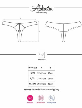 Сексуальные трусики Obsessive ALABASTRA CROTCHLESS THONG, Цвет: белый, Размеры: L/XL, изображение 5