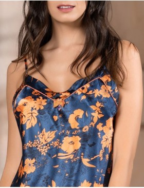 Шелковый комплект с шортами Mia-Amore QIARA 3822, Цвет: синий, Размеры: S, изображение 5