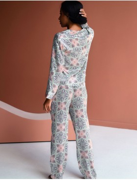 Шелковая пижама с брюками Mia-Mia ESMERALDA 15196, Цвет: мультиколор, Размеры: XL, изображение 2