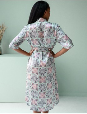 Длинный шелковый халат Mia-Mia ESMERALDA 15199, Цвет: мультиколор, Размеры: S, изображение 2