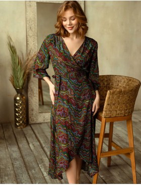 Длинное домашнее платье Mia-Mia REINA 16473, Цвет: коричневый, Размеры: M