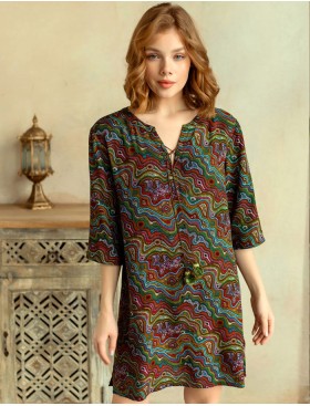 Домашняя туника из вискозы Mia-Mia REINA 16474, Цвет: коричневый, Размеры: XL