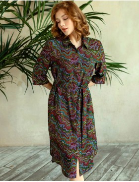 Рубашка-туника вискозная Mia-Mia REINA 16476, Цвет: коричневый, Размеры: XL