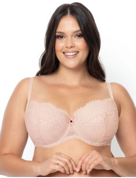 Кружевной бюстгальтер тонкий поролон Nipplex CARLA U, Цвет: пудра, Размеры: 90D, изображение 3