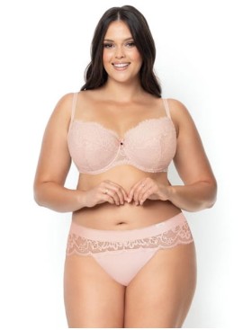 Кружевной бюстгальтер тонкий поролон Nipplex CARLA U, Цвет: пудра, Размеры: 90D, изображение 2