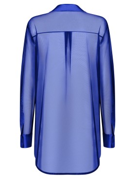 Синяя полупрозрачная рубашка Obsessive STELLYA, Цвет: синий, Размеры: XL/2XL, изображение 6