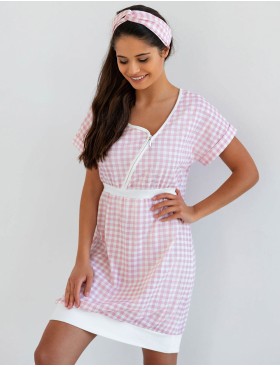 Хлопковая сорочка с коротким рукавом Sensis ANNIKA KOSZULA, Цвет: розовый, Размеры: M