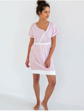 Хлопковая сорочка с коротким рукавом Sensis ANNIKA KOSZULA, Цвет: розовый, Размеры: M, изображение 4