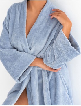 Теплый голубой халат Sensis HOLEE SZLAFROK, Цвет: голубой, Размеры: L/XL, изображение 4