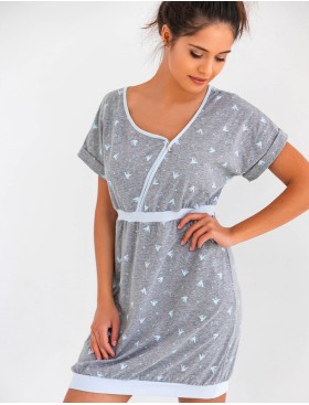 Хлопковая сорочка с коротким рукавом Sensis LEAH KOSZULA, Цвет: серый, Размеры: S