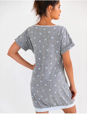 Хлопковая сорочка с коротким рукавом Sensis LEAH KOSZULA, Цвет: серый, Размеры: S, изображение 2